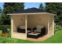 Alpholz Holz-Gartenhaus Spitzdach Unbehandelt 920 cm x 325 cm