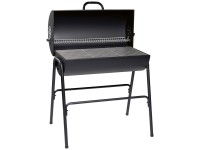 Holzkohlegrill in Fassform Schwarz