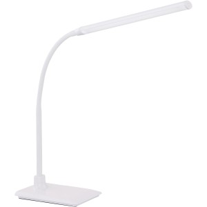 Lampada da tavolo a LED bianca Eglo Laroa in plastica, ideale per la scrivania.