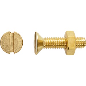 Vite filettata testa svasata con intaglio ottone M4 x 10 mm / 8 pz.