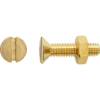 Vite filettata testa svasata con intaglio ottone M4 x 10 mm / 8 pz.
