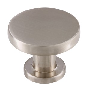 Pomello per mobili Siro stile rustico, metallo effetto acciaio inox, Ø 30mm.