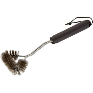 Brosse de nettoyage à poils en fil de fer avec manche en plastique pour le nettoyage du gril.
