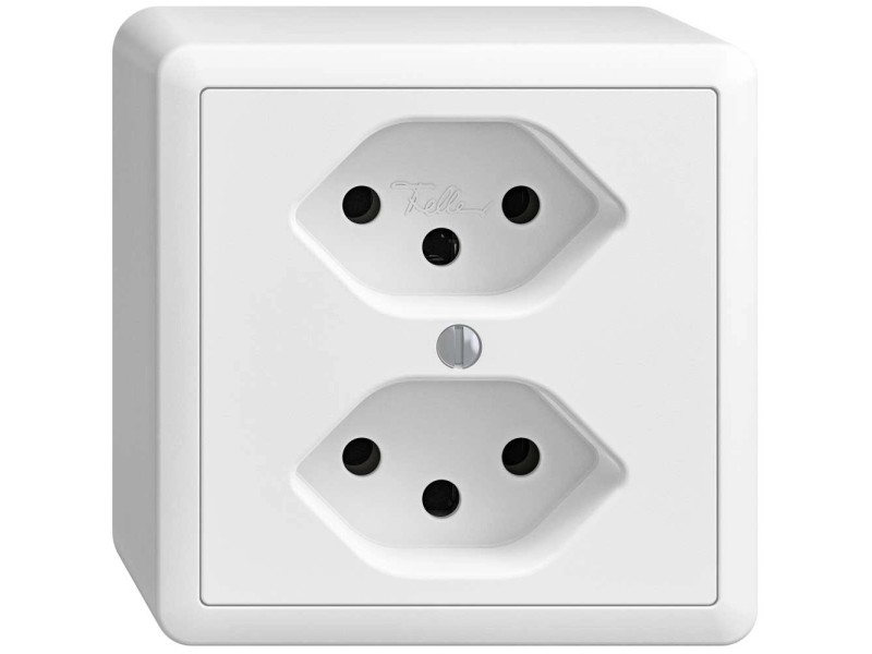 Feller AufputzSteckdose EdizioDue 2 x Typ13 Weiss Gr. 1 x 1 kaufen bei OBI