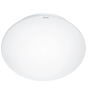 Lampada da soffitto bianca Steinel RS 16 L S con sensore di movimento e vetro opale per interni.