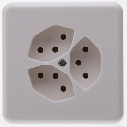 UP-Steckdose Mica 3 x Typ13 Weiss