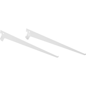 Mensole angolari in metallo bianco, 40 cm, a fila singola per scaffali.
