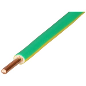 Filo a T, Ø 2,5 mm, giallo-verde, rotolo da 100 m per installazioni elettriche.