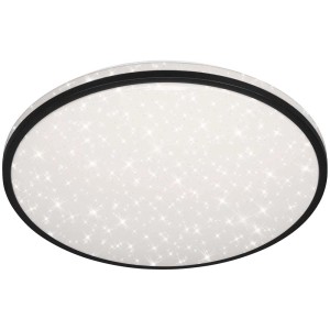 Plafonnier LED Brilo Skizo noir avec effet ciel étoilé, 48W.
