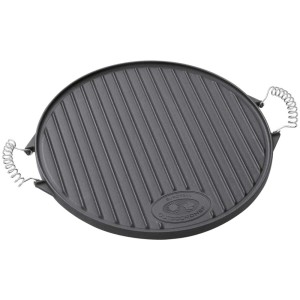 Piastra in ghisa Outdoorchef 480/570 G, piastra per grill con lato scanalato e manici.