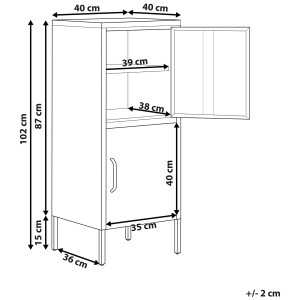 Armoire à dossiers Huron, 2 portes, acier noir mat, avec dimensions.