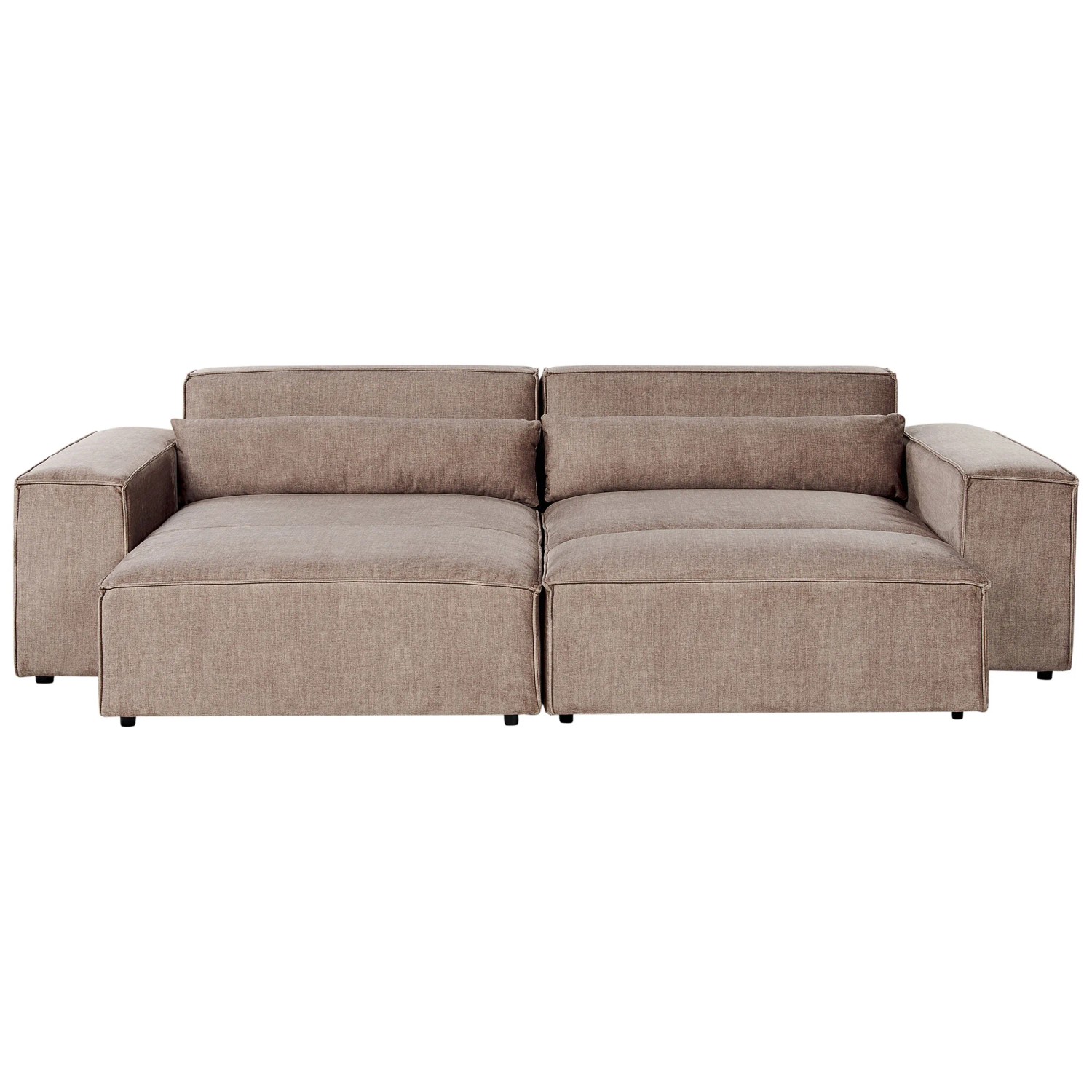Divano 3 Posti Chesterfield Beliani - Stile Vintage In Tessuto Grigio Chiaro - Imbottitura Spessa E Trapuntatura A Bottoni - Gambe In Legno