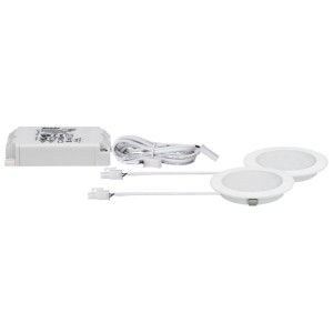 Spot encastrable LED Paulmann pour meubles, lot de 2, rond, blanc mat. Spot LED pour meubles.
