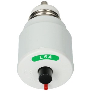 Interruttore automatico 6 A, tipo a vite con filettatura E27 per protezione affidabile della corrente.