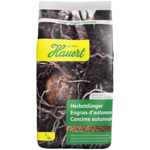 Paquet d'engrais d'automne Hauert de 5 kg pour renforcer les racines en automne.