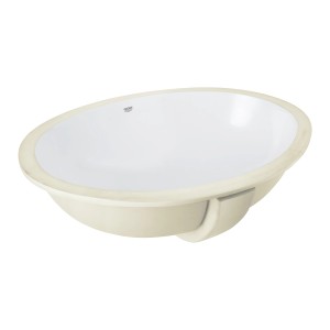 Vasque à encastrer Grohe Universal, porcelaine vitrifiée blanc alpin, forme ovale.