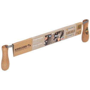 Coltello da banco Kirschen, curvo, larghezza 250 mm, con manici in legno. Ideale per la lavorazione del legno.