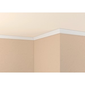 Profilé décoratif Decosa XZL02, 2 m, moulure de plafond blanche pour décoration murale et de plafond.
