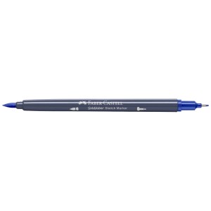 Faber-Castell Goldfaber Sketch Marker Indanthrenblau 247 mit Pinsel- und Finelinerspitze.