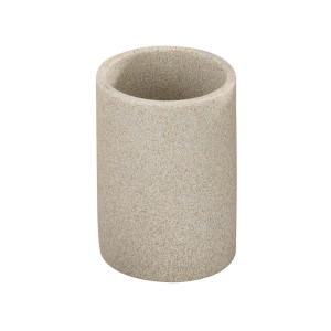Portaspazzolino beige Wenko Vico effetto pietra per spazzolini e dentifricio.