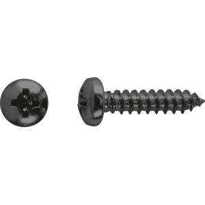 Vite universale a testa bombata nera, Ø 4,2 x 13 mm, con intaglio a croce (azionamento PH).