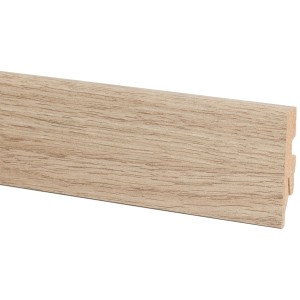 Plinthe en chêne, hauteur 60 mm, longueur 2600 mm, pour une fixation murale facile.