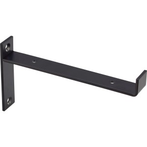 Console industrielle noire, lot de 2, 11x21 cm, pour étagères.