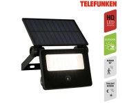 Telefunken LED-Solarstrahler 322605TF mit Sensor Alu Glas Schwarz 1'000 lm