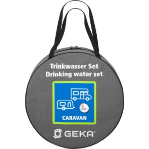 Set acqua potabile Geka in borsa, blu-ottone, per caravan e campeggio.