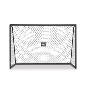 Porta da calcio nera Exit Scala in alluminio, 300x200cm, per gioco e divertimento in giardino.