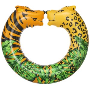 Bouée Bestway Jungle Dream avec motif tigre et léopard, idéale pour s'amuser en été.