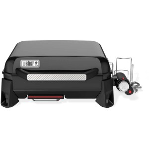 Weber Premium Plancha Slate GP, schwarzer Gasgrill mit emaillierter Grillfläche, 43 cm.