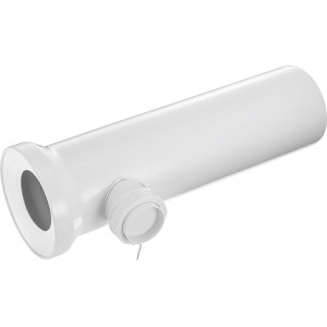 Raccord WC blanc 100 mm x 90 mm avec dérivation pour raccordement WC et tuyau d'évacuation.