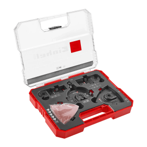 Einhell Multitool Set XL, set de 35 pièces dans une mallette, accessoires pour scier, poncer et plus encore.