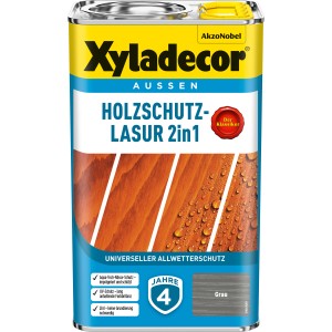 Xyladecor Impregnante per legno 2in1 Grigio, latta da 2,5 litri per protezione legno esterno.