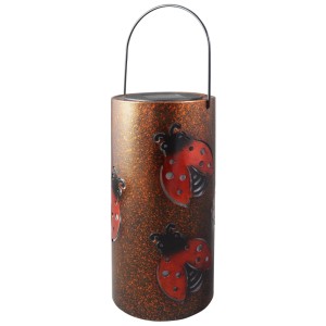 Lanterne solaire rouille Schönenberger Suhail avec motif coccinelle pour jardin et terrasse.