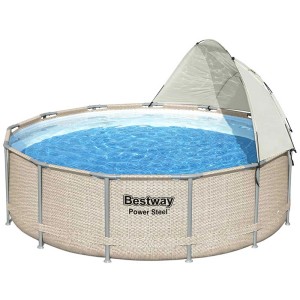 Piscine Bestway Flowclear avec pare-soleil pour piscines à cadre en acier (Ø 305-549 cm).