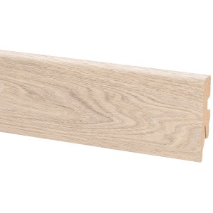 Plinthe Chêne Michigan, 60x20x2600 mm, avec passage de câbles pour stratifié et parquet.