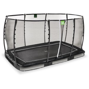 Trampolino interrato nero EXIT Allure Premium 214x366 cm con rete di sicurezza.