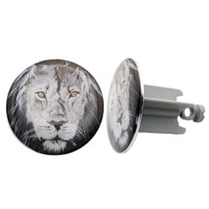 Bonde universelle Diaqua motif lion, laiton/plastique, gris, Ø 63 mm.