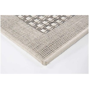 Gros plan du tapis Andiamo Savannah marron clair (57x110 cm) avec motif moderne.
