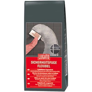 Verpackung Fugenmörtel Sicherheitsfuge Flexibel Anthrazit 5 kg für Fliesen, Glasfliesen und Natursteine.