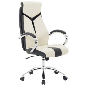 Sedia da ufficio Beliani Formula beige: ecopelle, regolabile in altezza, con ruote. Ideale per l'ufficio.
