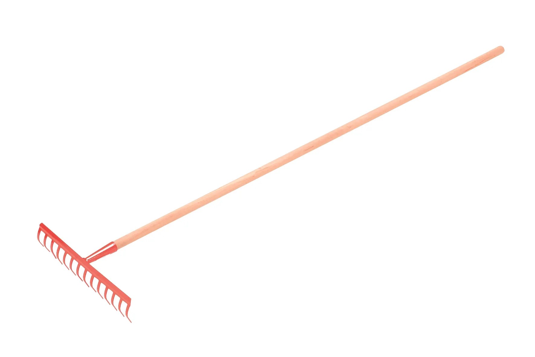 LUX-TOOLS Gartenrechen mit 14 Zinken eingestielt 140 cm
