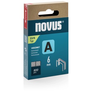 Novus Feindrahtklammern A 53, 6 mm, 800 Stk., verzinkt, für Tacker.