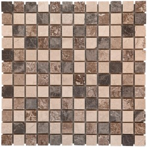 Tapis de mosaïque Eurostone Kronos Multicolor, mosaïque en pierre naturelle pour mur et sol, 30x30 cm.