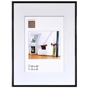 Cornice portafoto in plastica nera KR1, 30x40 cm, per foto e immagini.