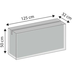 Immagine della custodia Deluxe per cuscini da giardino, impermeabile, 125x32x50cm.