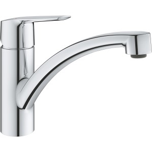 Miscelatore monocomando per lavello Grohe QuickFix Start, cromato, bocca bassa. Ideale per la cucina.