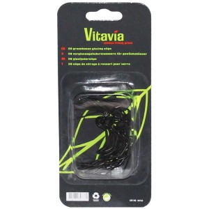 Vitavia clip a molla per vetro, nero, 20 pz, per serra.